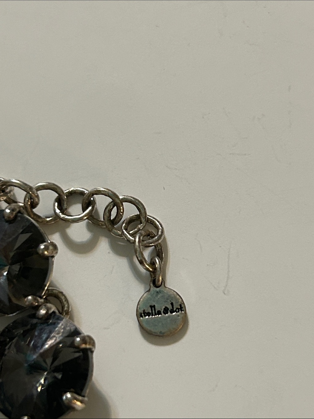 Stella & Dot Smoky Gray Crystal Link Bracelet - Picture 2 of 4